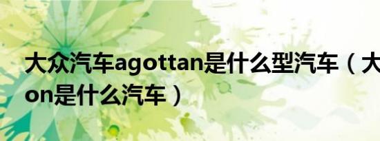 大众汽车agottan是什么型汽车（大众talagon是什么汽车）