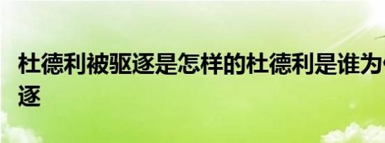 杜德利被驱逐是怎样的杜德利是谁为什么被驱逐