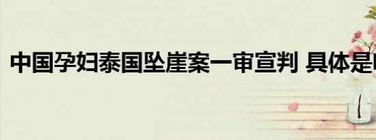 中国孕妇泰国坠崖案一审宣判 具体是啥情况