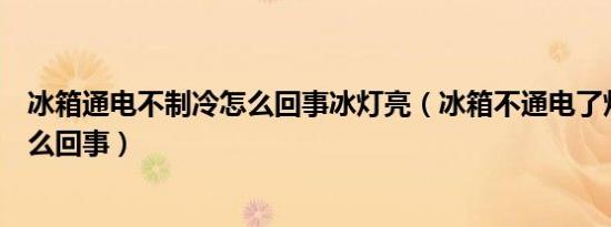 冰箱通电不制冷怎么回事冰灯亮（冰箱不通电了灯也不亮怎么回事）