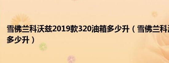 雪佛兰科沃兹2019款320油箱多少升（雪佛兰科沃兹油箱是多少升）