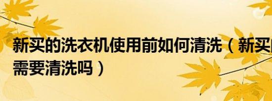 新买的洗衣机使用前如何清洗（新买的洗衣机需要清洗吗）
