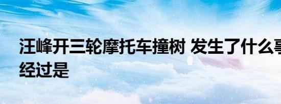 汪峰开三轮摩托车撞树 发生了什么事情具体经过是