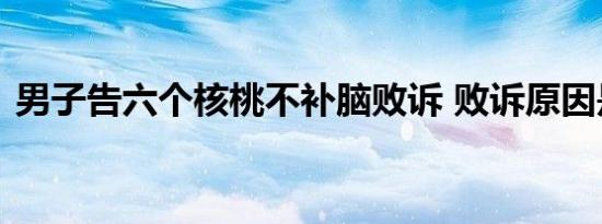 男子告六个核桃不补脑败诉 败诉原因是什么