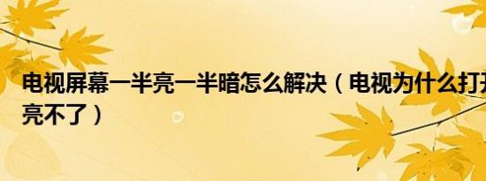 电视屏幕一半亮一半暗怎么解决（电视为什么打开了屏幕却亮不了）
