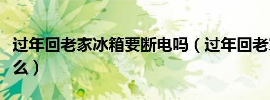 过年回老家冰箱要断电吗（过年回老家冰箱关么）