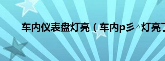 车内仪表盘灯亮（车内p彡△灯亮了）