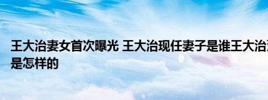王大治妻女首次曝光 王大治现任妻子是谁王大治董洁激吻门是怎样的