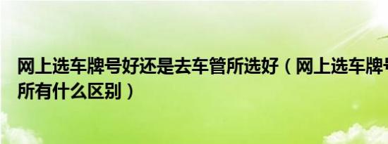 网上选车牌号好还是去车管所选好（网上选车牌号和去车管所有什么区别）
