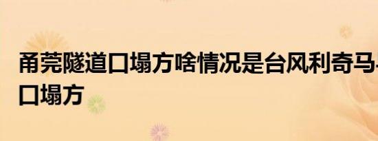 甬莞隧道口塌方啥情况是台风利奇马导致隧道口塌方