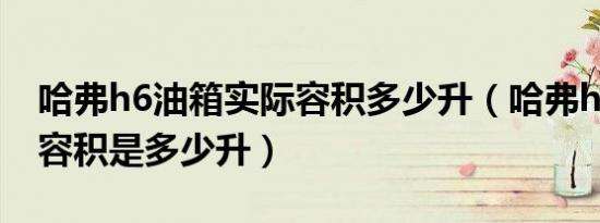 哈弗h6油箱实际容积多少升（哈弗h6的油箱容积是多少升）