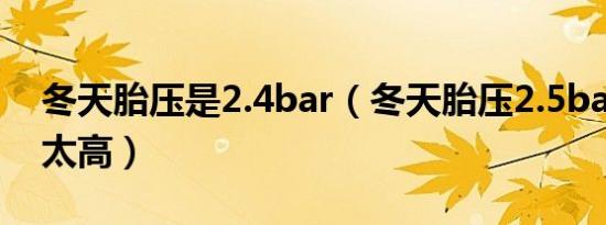 冬天胎压是2.4bar（冬天胎压2.5bar会不会太高）