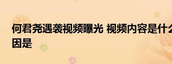 何君尧遇袭视频曝光 视频内容是什么袭击原因是