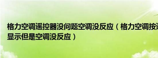 格力空调遥控器没问题空调没反应（格力空调按遥控器上有显示但是空调没反应）