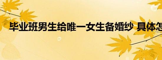 毕业班男生给唯一女生备婚纱 具体怎样的
