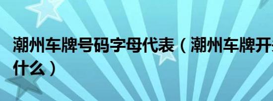 潮州车牌号码字母代表（潮州车牌开头字母是什么）