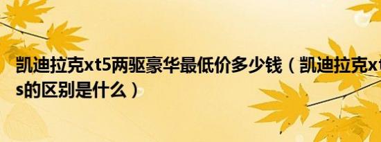 凯迪拉克xt5两驱豪华最低价多少钱（凯迪拉克xt4和昂科威s的区别是什么）