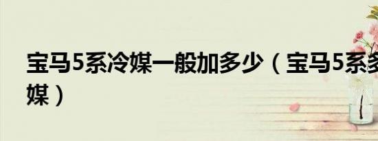 宝马5系冷媒一般加多少（宝马5系多久加冷媒）