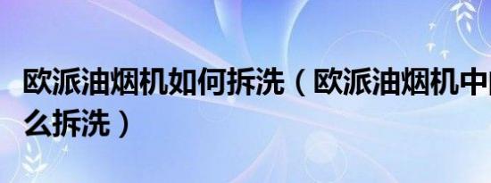 欧派油烟机如何拆洗（欧派油烟机中间面板怎么拆洗）