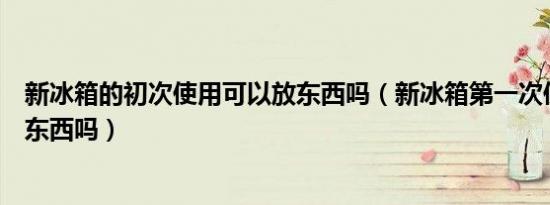 新冰箱的初次使用可以放东西吗（新冰箱第一次使用可以放东西吗）