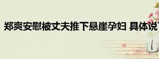 郑爽安慰被丈夫推下悬崖孕妇 具体说了什么