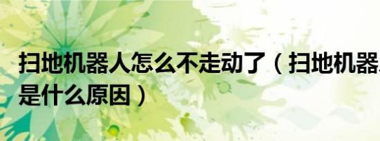 扫地机器人怎么不走动了（扫地机器人不走动是什么原因）