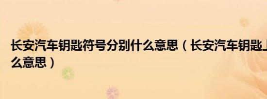 长安汽车钥匙符号分别什么意思（长安汽车钥匙上面2x是什么意思）