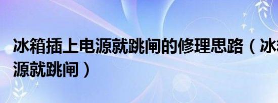 冰箱插上电源就跳闸的修理思路（冰箱插上电源就跳闸）