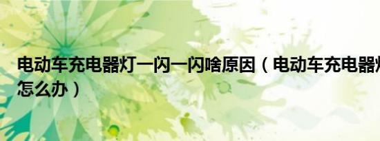 电动车充电器灯一闪一闪啥原因（电动车充电器灯一闪一闪怎么办）