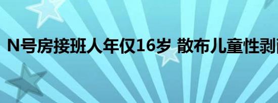N号房接班人年仅16岁 散布儿童性剥削视频