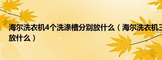 海尔洗衣机4个洗涤槽分别放什么（海尔洗衣机三个槽分别放什么）