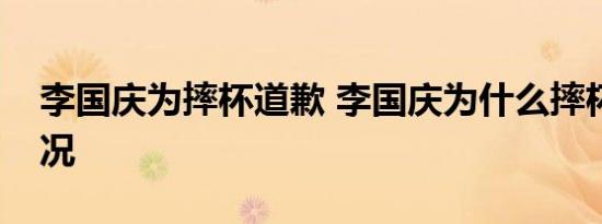 李国庆为摔杯道歉 李国庆为什么摔杯具体情况