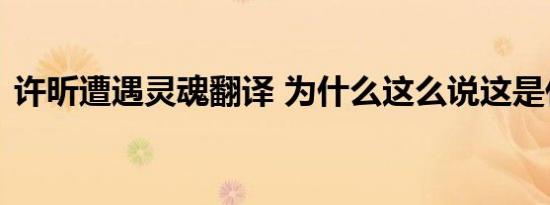 许昕遭遇灵魂翻译 为什么这么说这是什么梗