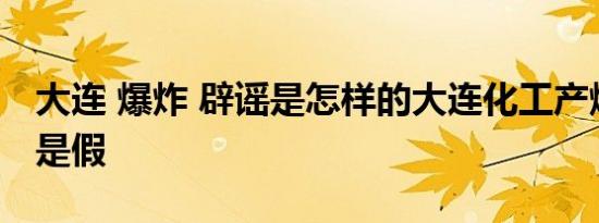 大连 爆炸 辟谣是怎样的大连化工产爆炸是真是假
