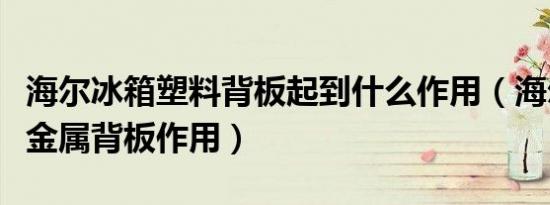 海尔冰箱塑料背板起到什么作用（海尔冰箱里金属背板作用）