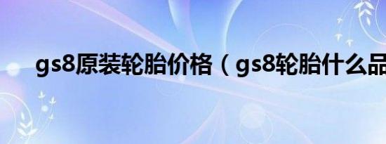 gs8原装轮胎价格（gs8轮胎什么品牌）