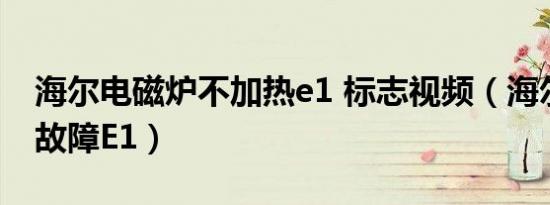 海尔电磁炉不加热e1 标志视频（海尔电磁炉故障E1）