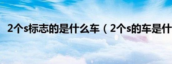 2个s标志的是什么车（2个s的车是什么车）