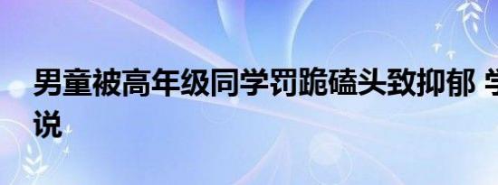 男童被高年级同学罚跪磕头致抑郁 学校怎么说