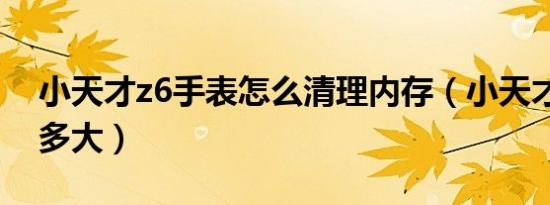 小天才z6手表怎么清理内存（小天才z6内存多大）
