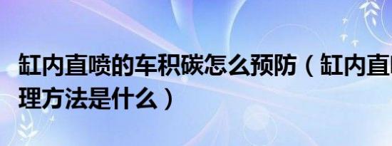 缸内直喷的车积碳怎么预防（缸内直喷积碳处理方法是什么）