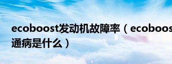ecoboost发动机故障率（ecoboost发动机通病是什么）