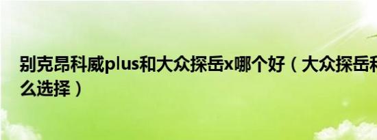 别克昂科威plus和大众探岳x哪个好（大众探岳和昂科威怎么选择）