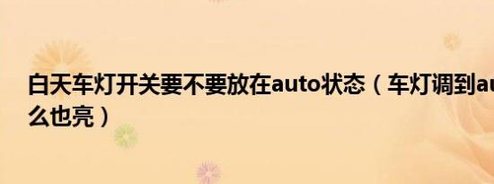 白天车灯开关要不要放在auto状态（车灯调到auto白天怎么也亮）