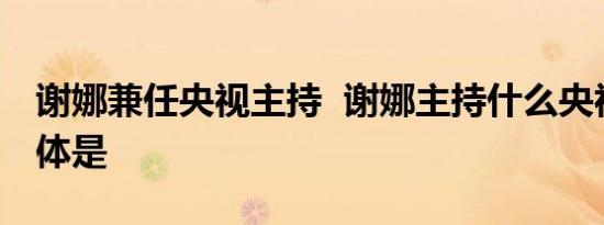 谢娜兼任央视主持 谢娜主持什么央视节目具体是