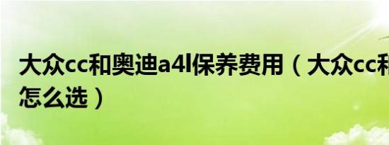 大众cc和奥迪a4l保养费用（大众cc和奥迪a4l怎么选）