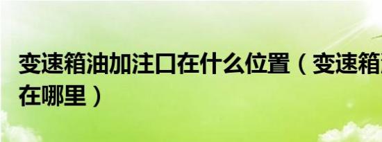 变速箱油加注口在什么位置（变速箱油加注口在哪里）