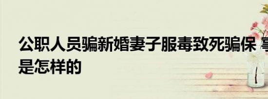 公职人员骗新婚妻子服毒致死骗保 事情经过是怎样的
