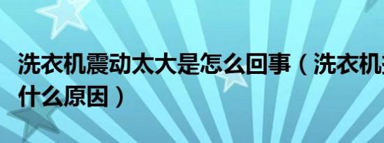 洗衣机震动太大是怎么回事（洗衣机振动大是什么原因）