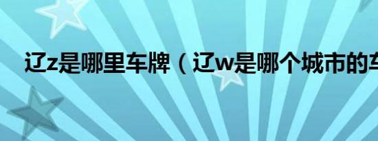辽z是哪里车牌（辽w是哪个城市的车牌）